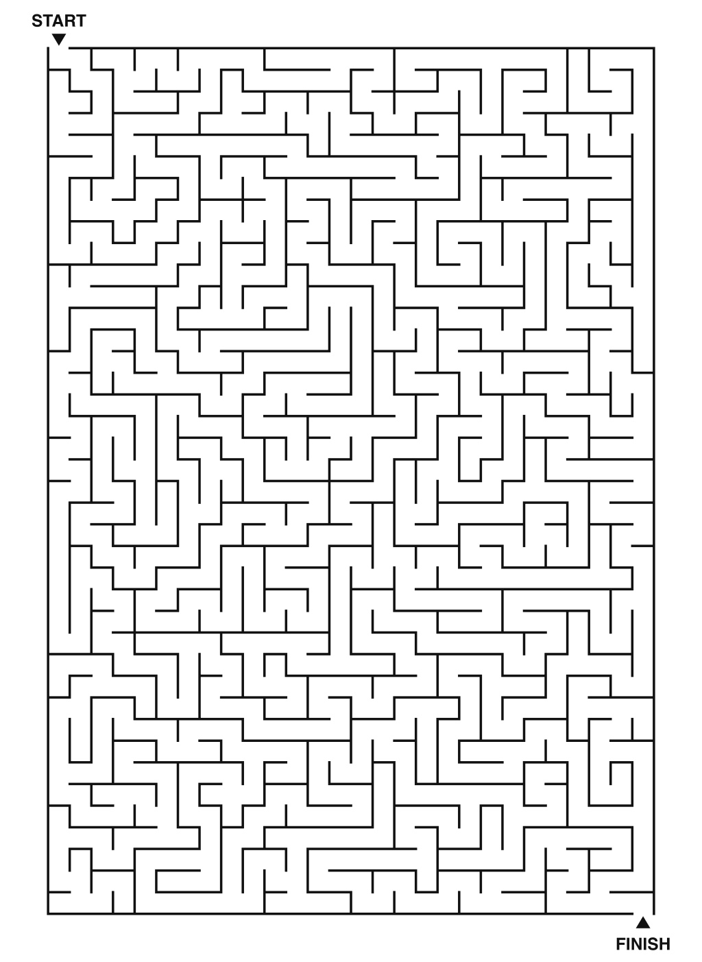 Expert maze puzzle printable, 28 by 40 grid
