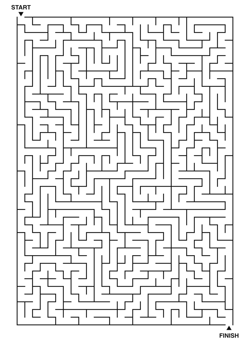 Expert maze puzzle printable, 28 by 40 grid