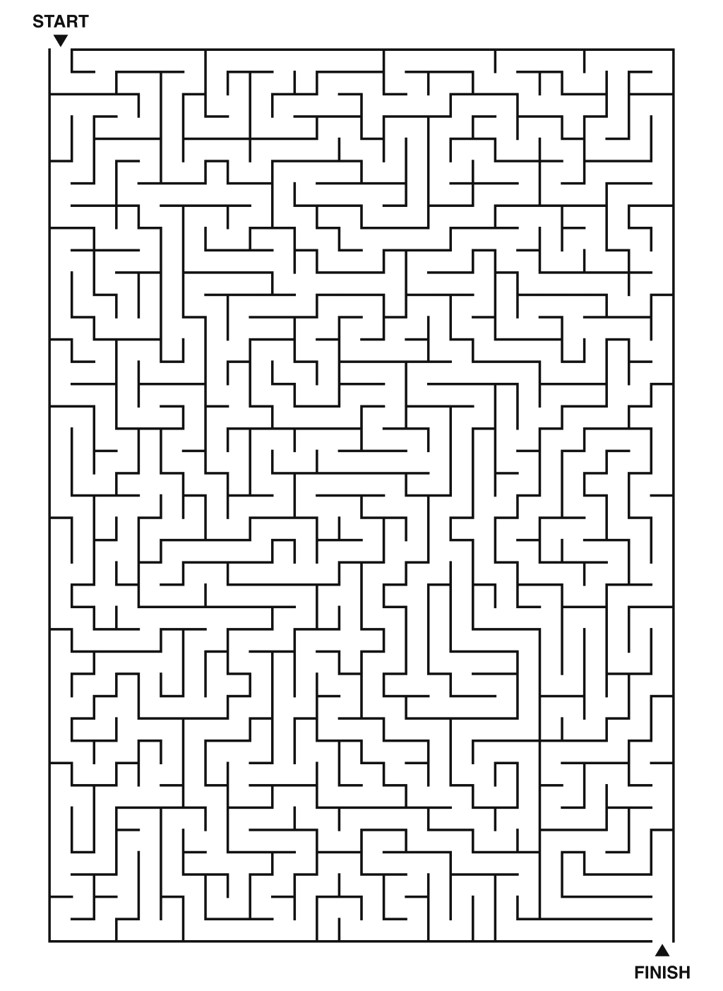 Expert maze puzzle printable, 28 by 40 grid