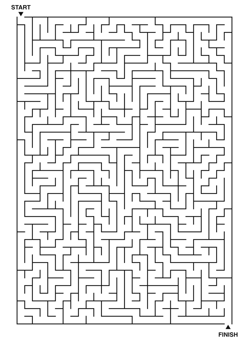 Expert maze puzzle printable, 28 by 40 grid