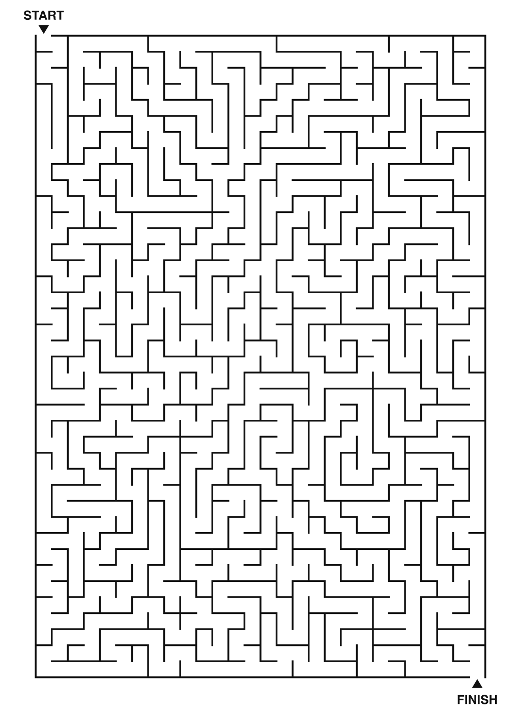 Expert maze puzzle printable, 28 by 40 grid