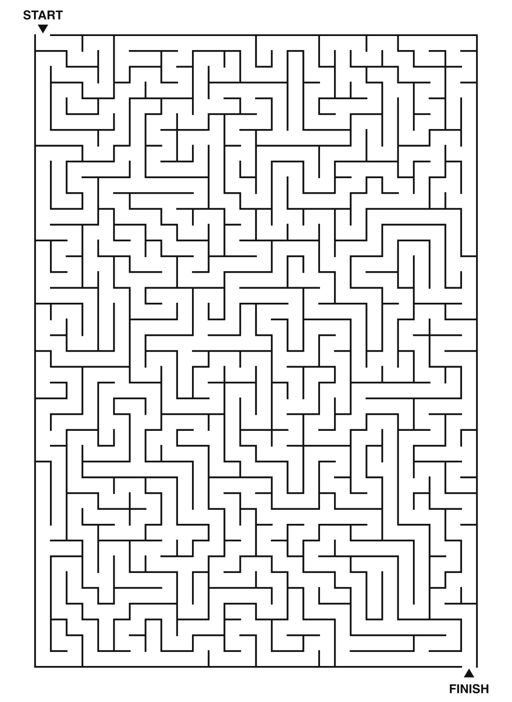 Expert maze puzzle printable, 28 by 40 grid