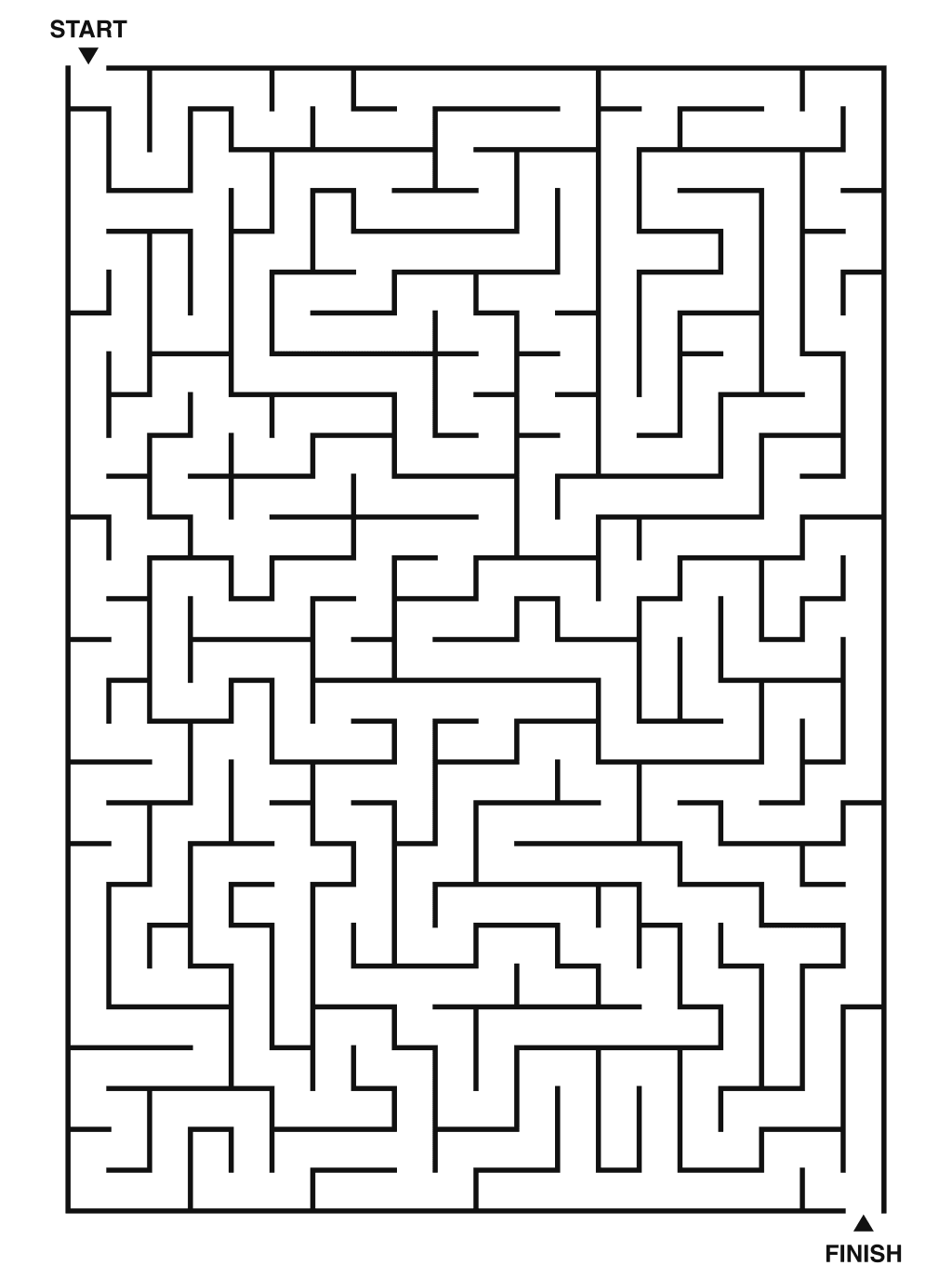 Hard maze puzzle printable, 20 by 28 grid