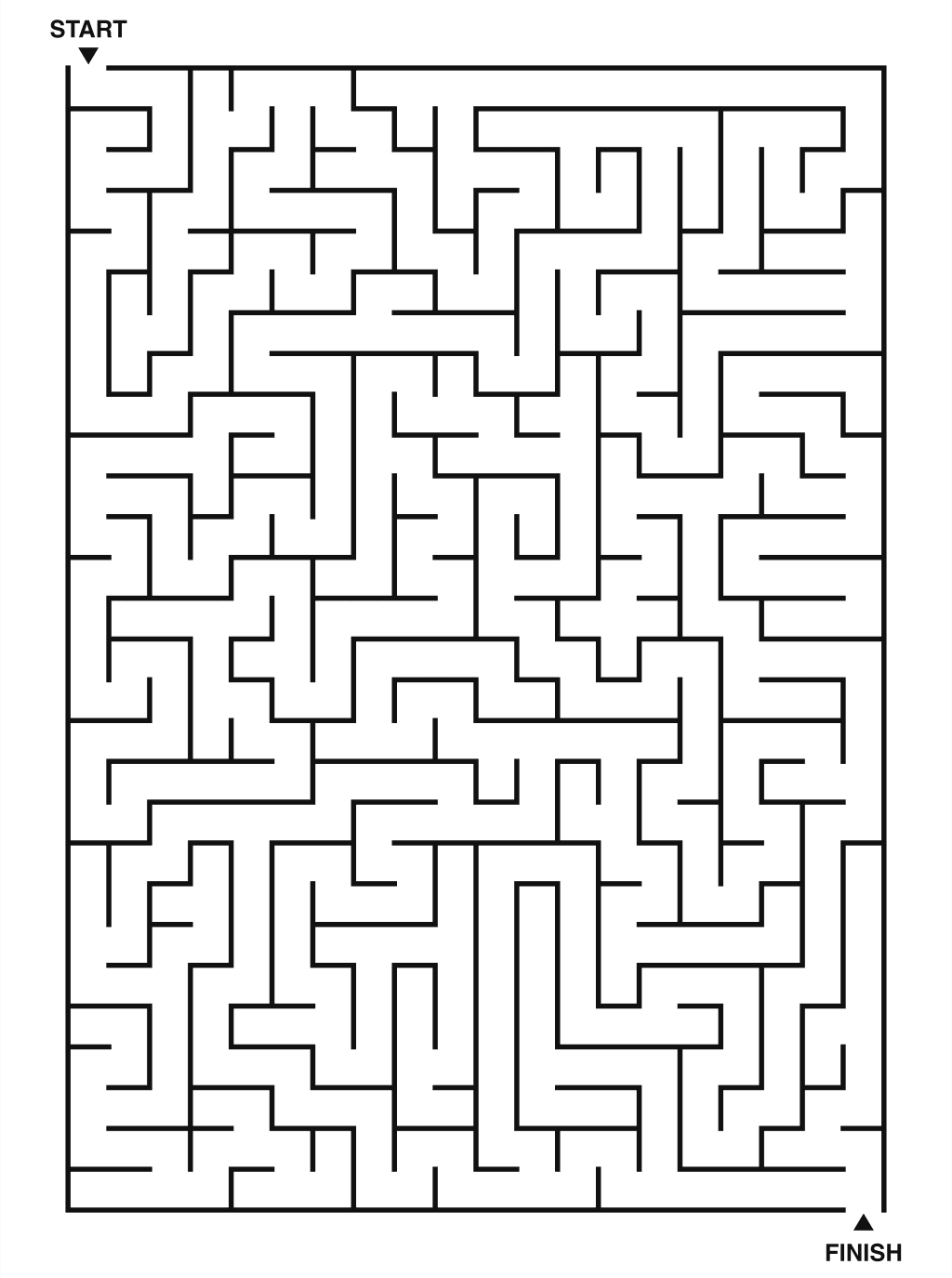 Hard maze puzzle printable, 20 by 28 grid