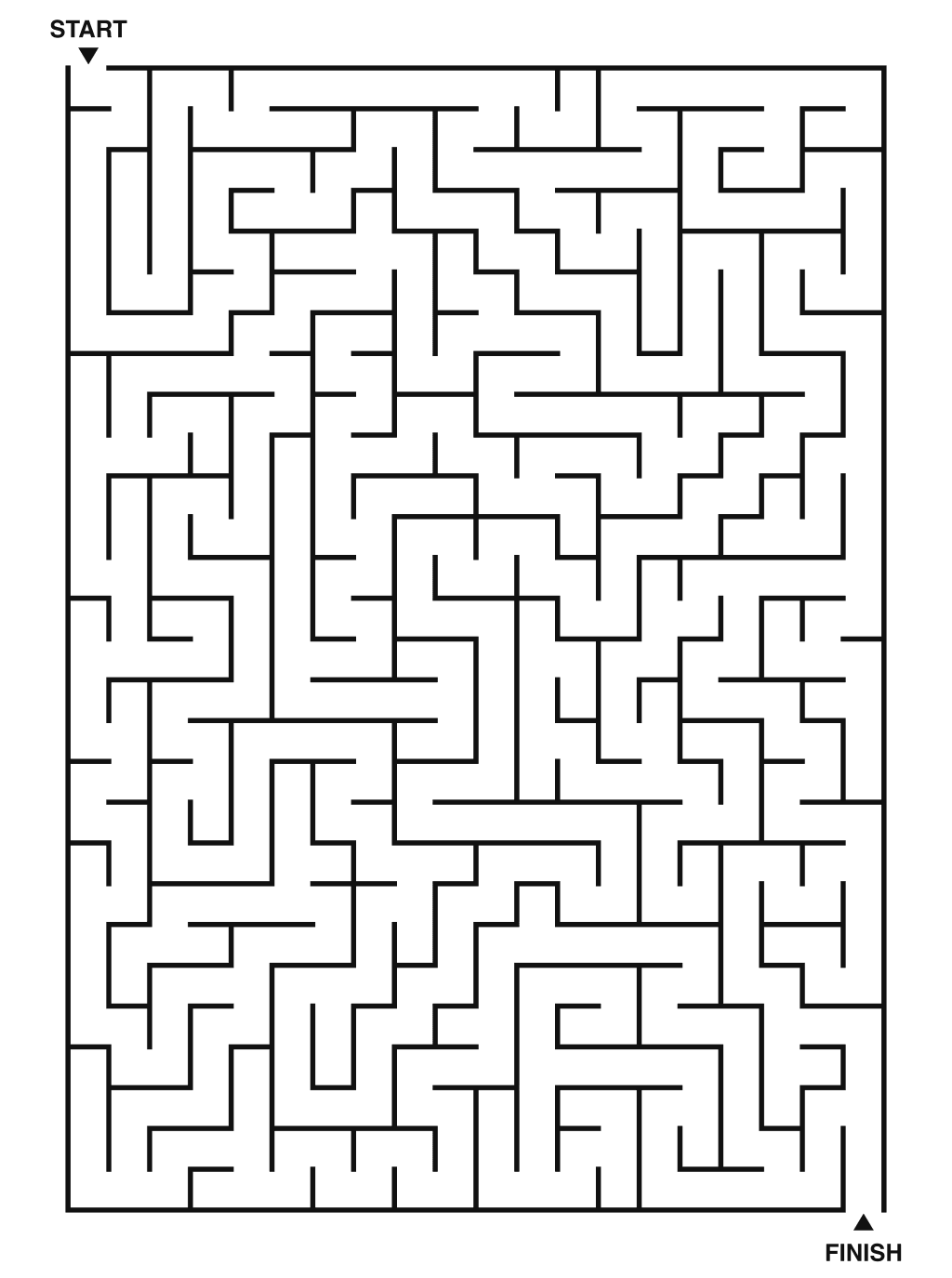 Hard maze puzzle printable, 20 by 28 grid