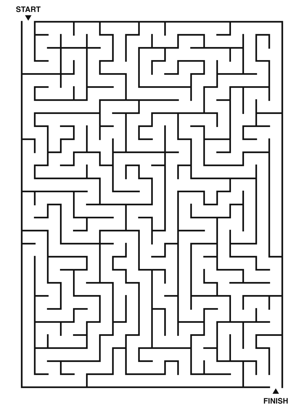 Hard maze puzzle printable, 20 by 28 grid