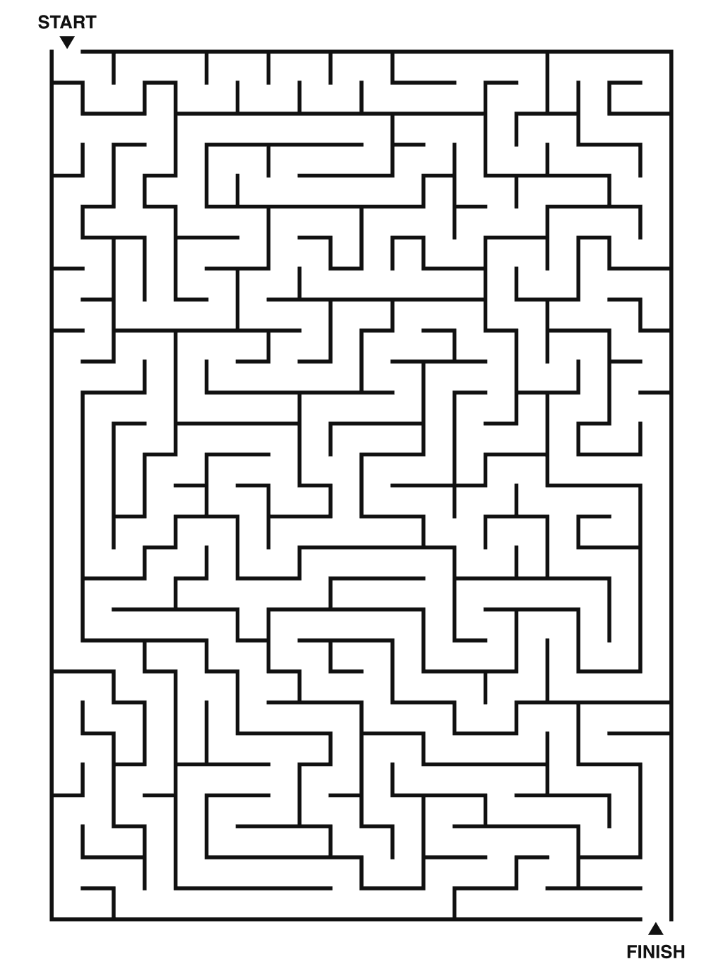 Hard maze puzzle printable, 20 by 28 grid