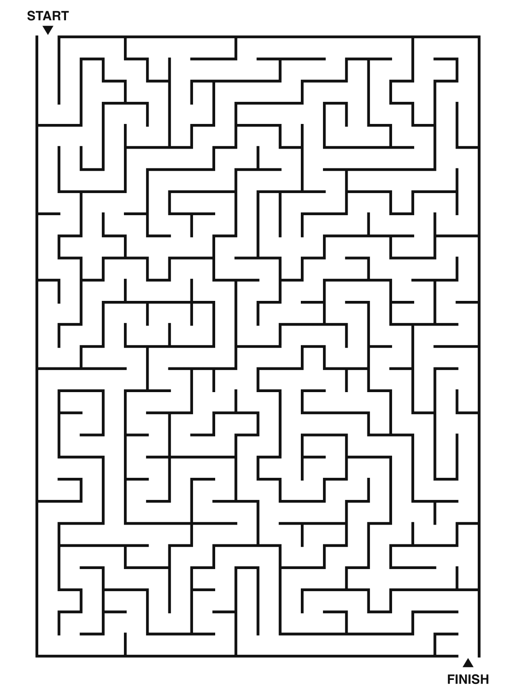 Hard maze puzzle printable, 20 by 28 grid