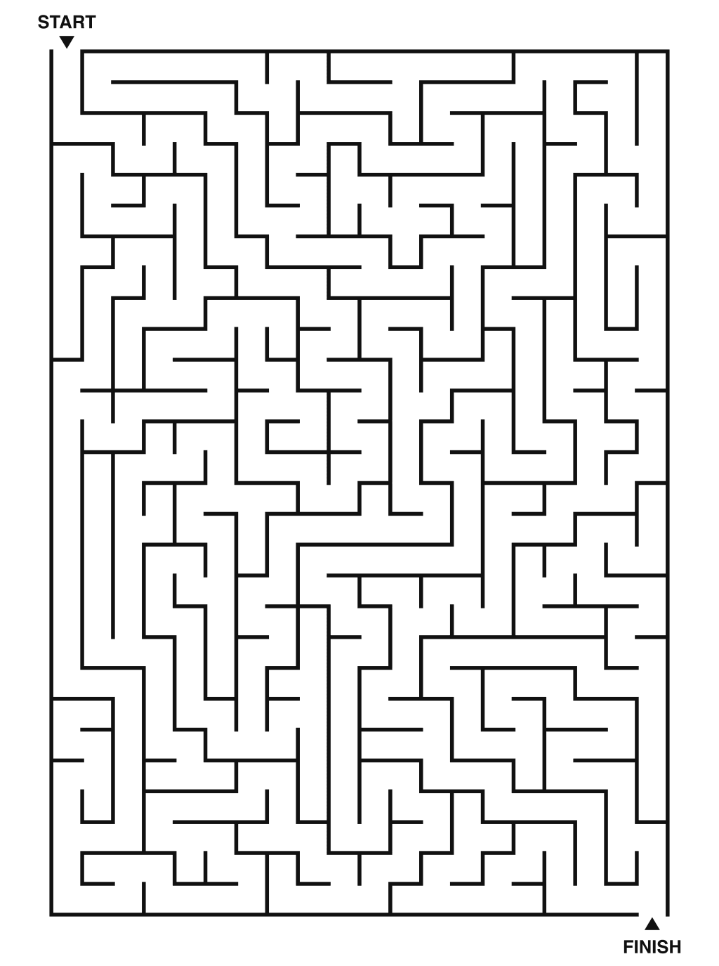 Hard maze puzzle printable, 20 by 28 grid