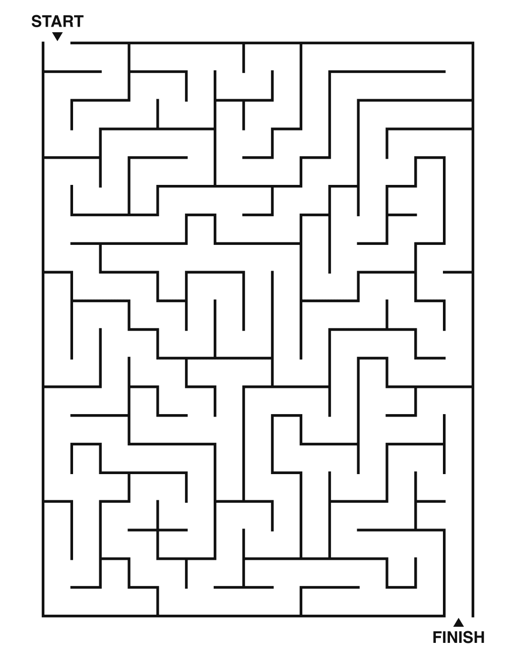 Medium maze puzzle printable, 15 by 20 grid