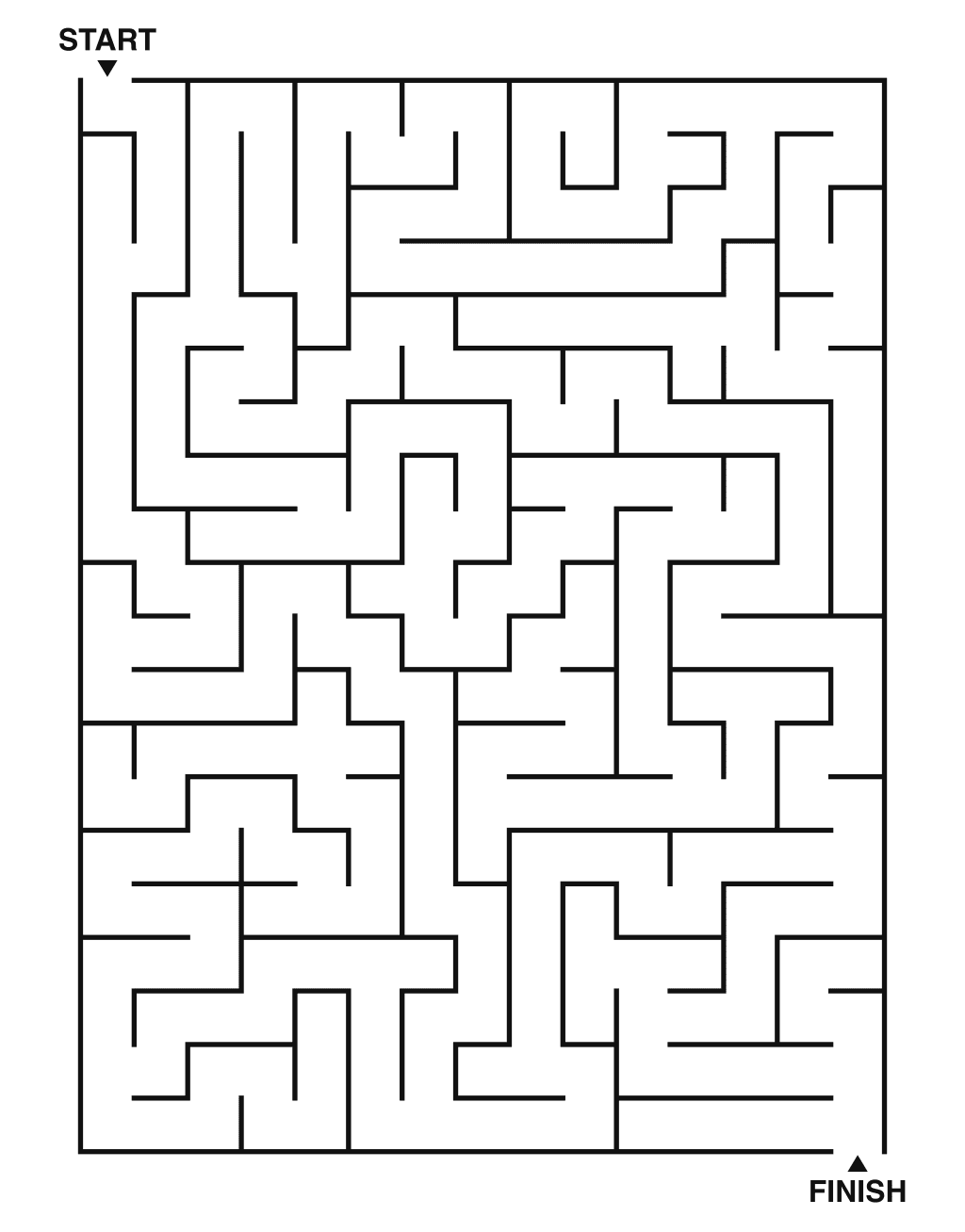 Medium maze puzzle printable, 15 by 20 grid