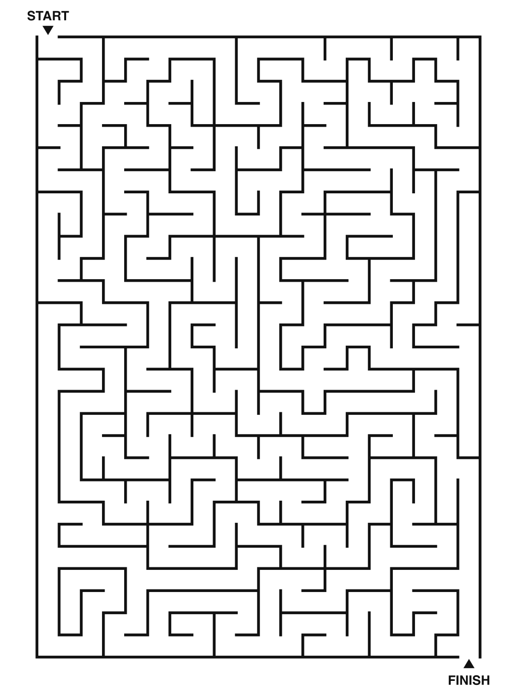 Hard maze puzzle printable, 20 by 28 grid