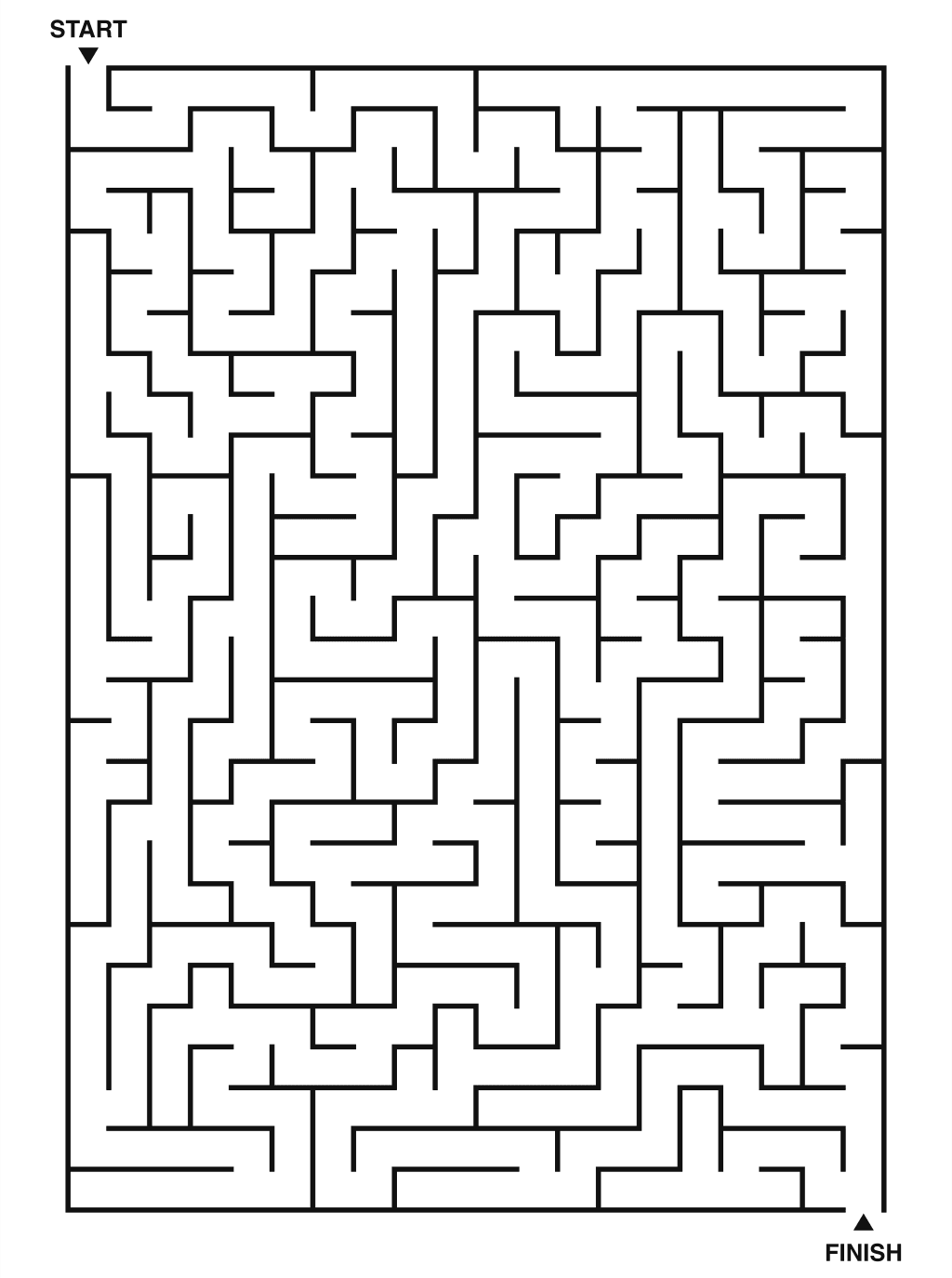Hard maze puzzle printable, 20 by 28 grid