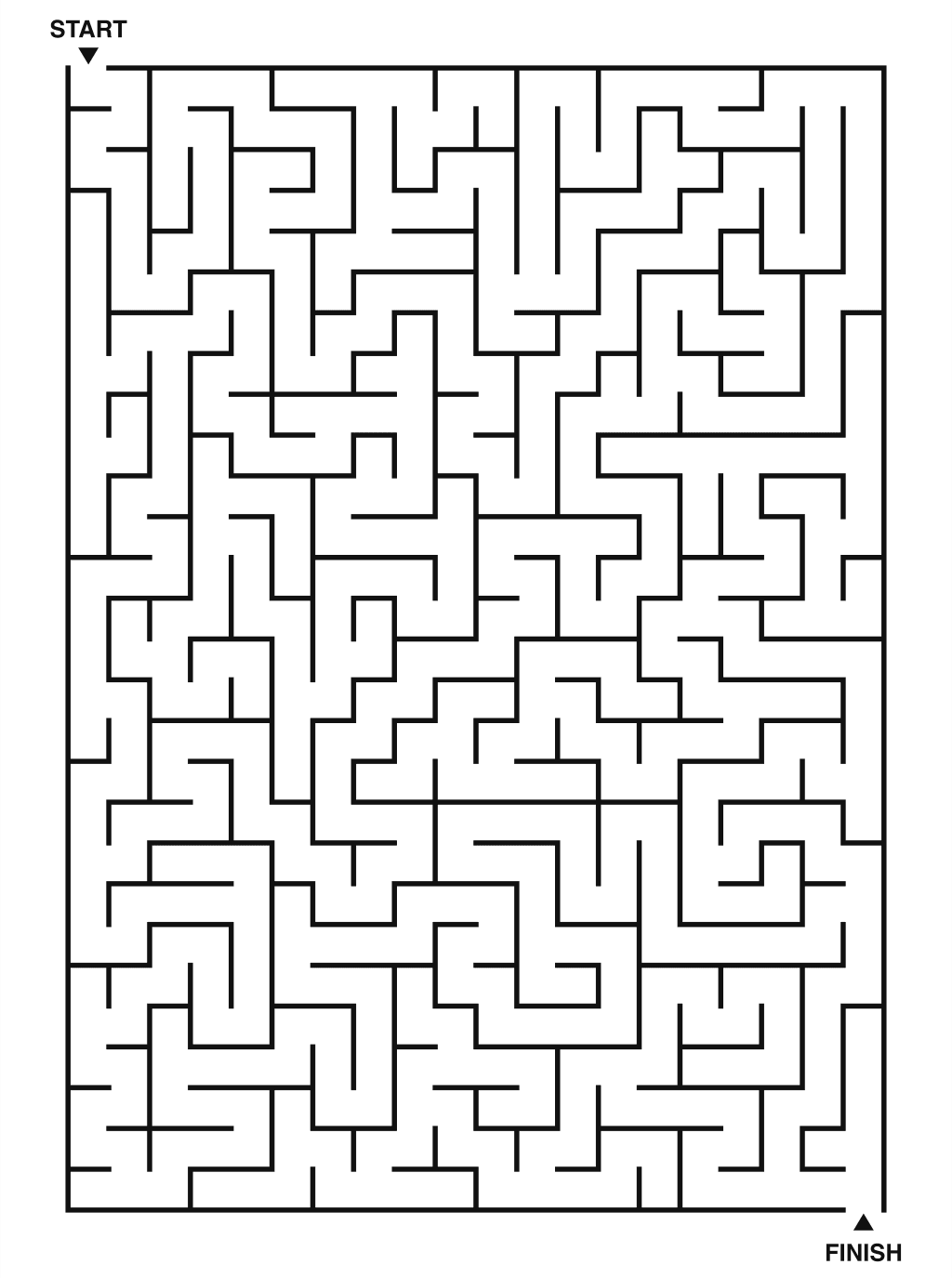 Hard maze puzzle printable, 20 by 28 grid