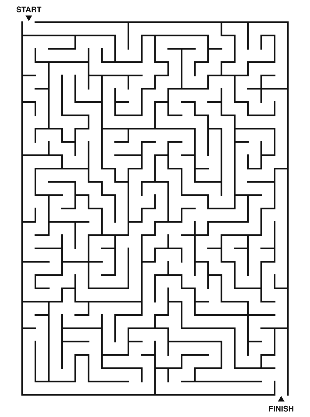 Hard maze puzzle printable, 20 by 28 grid