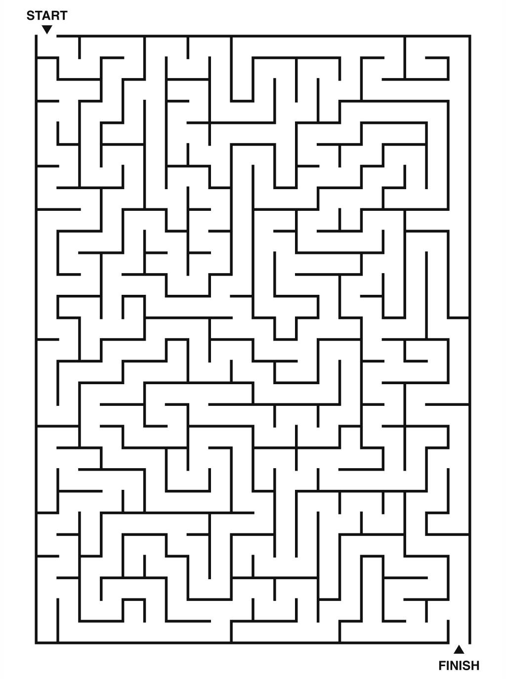 Hard maze puzzle printable, 20 by 28 grid
