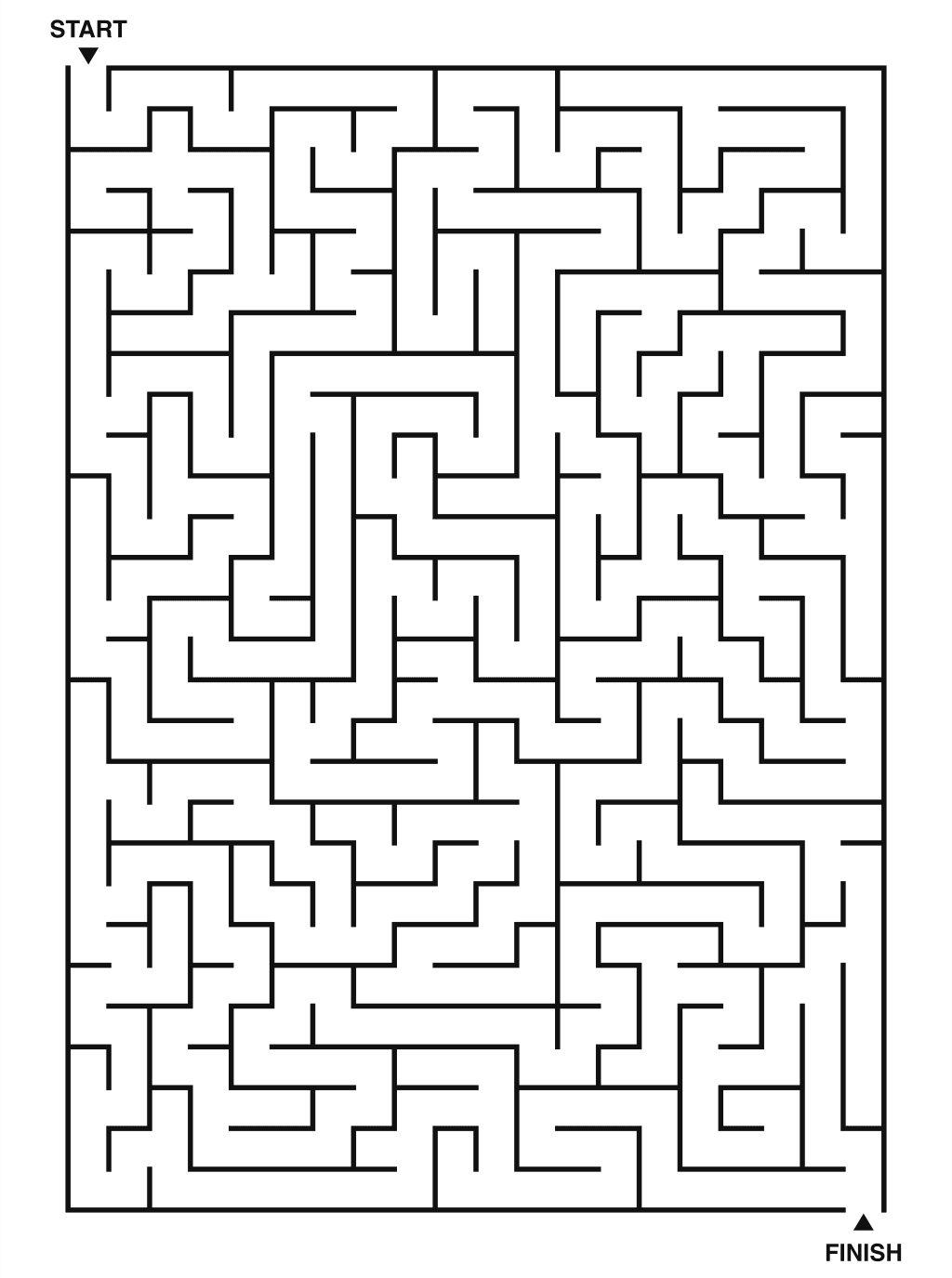 Hard maze puzzle printable, 20 by 28 grid