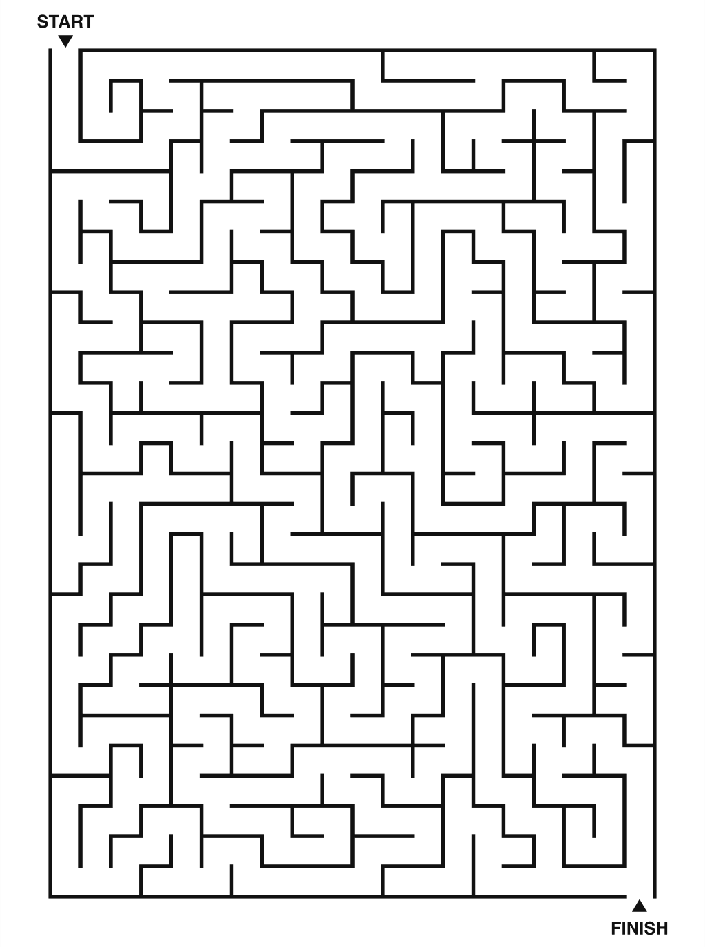 Hard maze puzzle printable, 20 by 28 grid