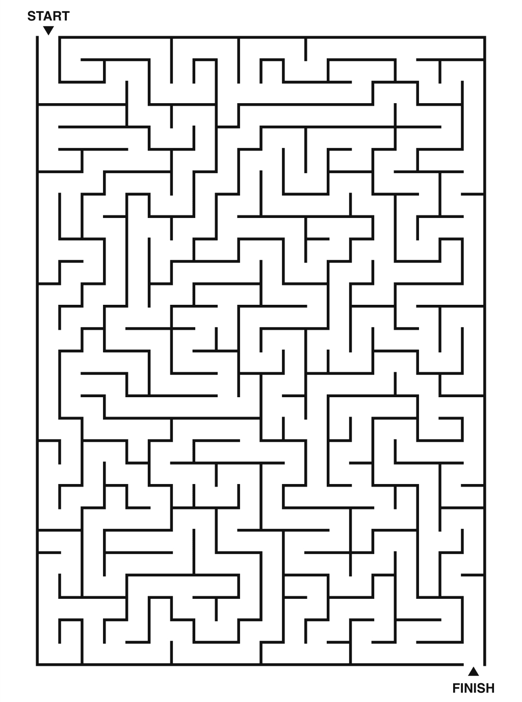Hard maze puzzle printable, 20 by 28 grid