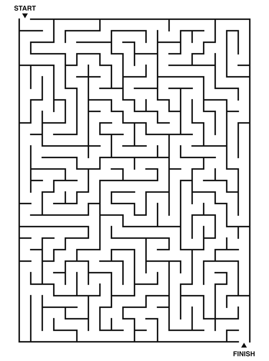 Hard maze puzzle printable, 20 by 28 grid