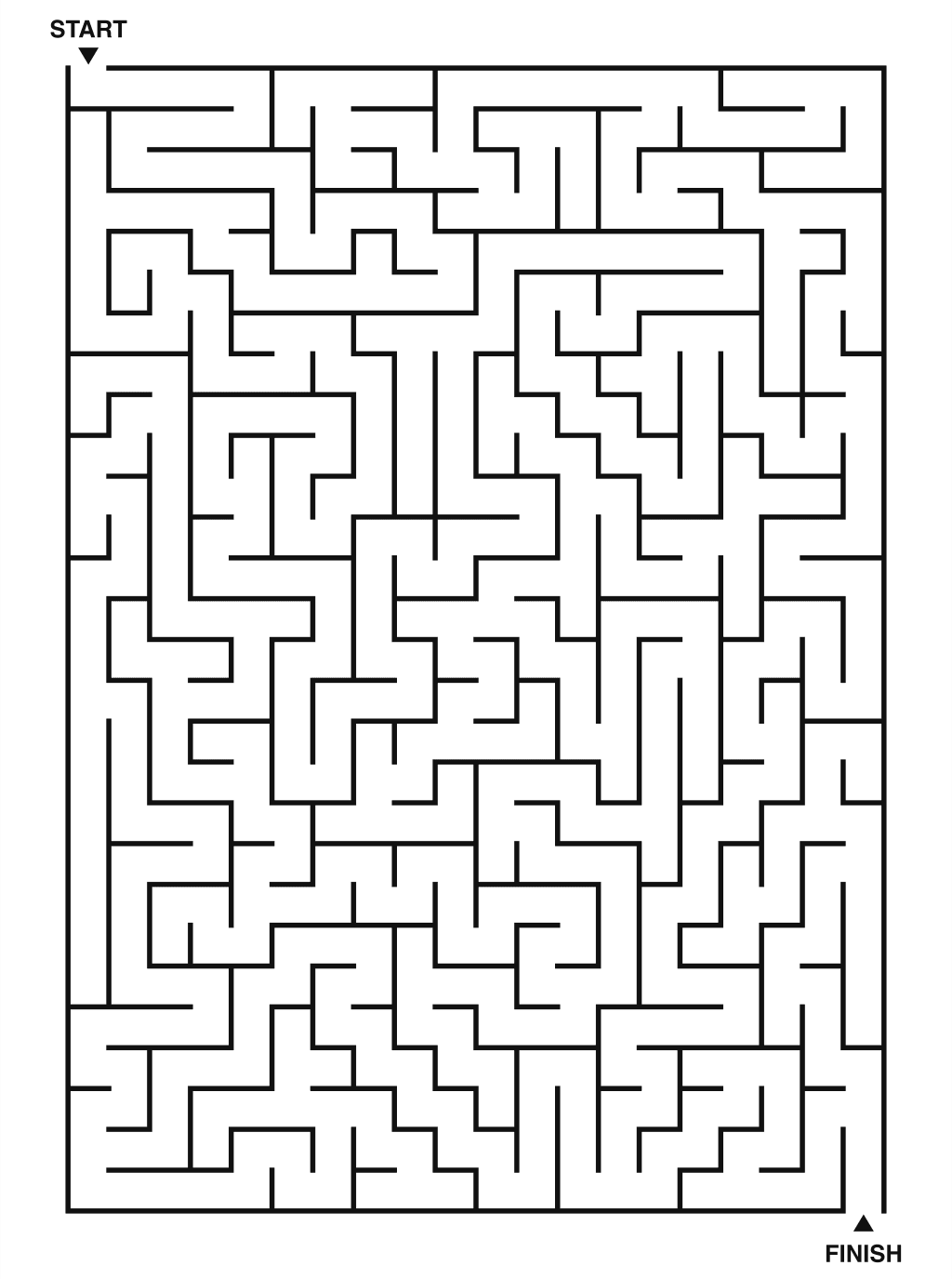 Hard maze puzzle printable, 20 by 28 grid