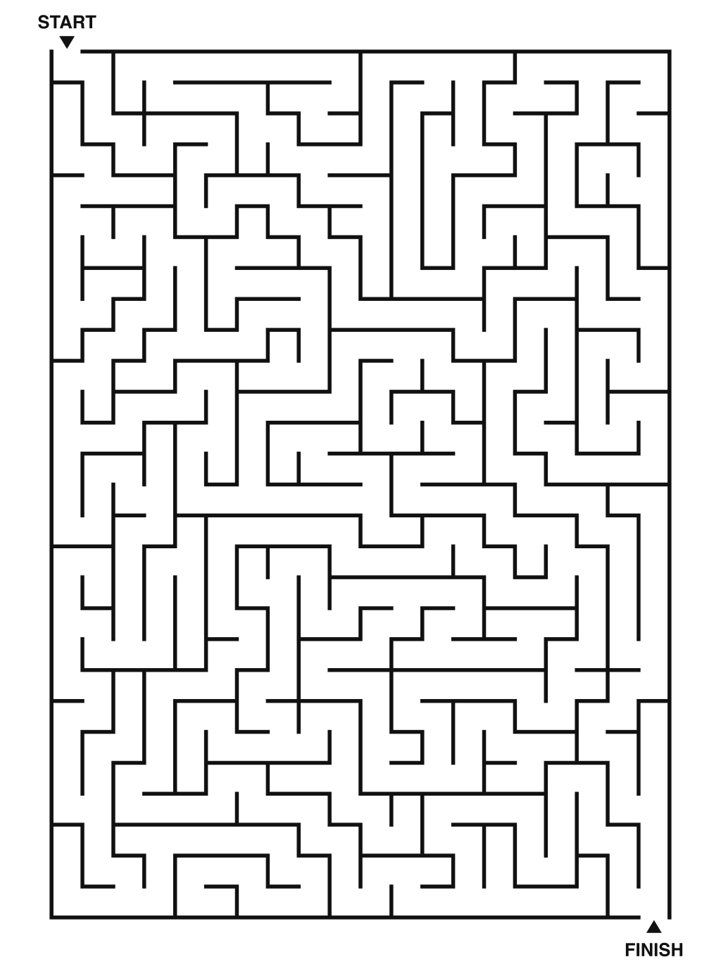 Hard maze puzzle printable, 20 by 28 grid