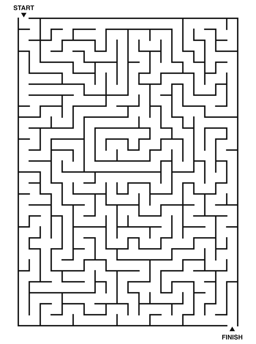 Hard maze puzzle printable, 20 by 28 grid