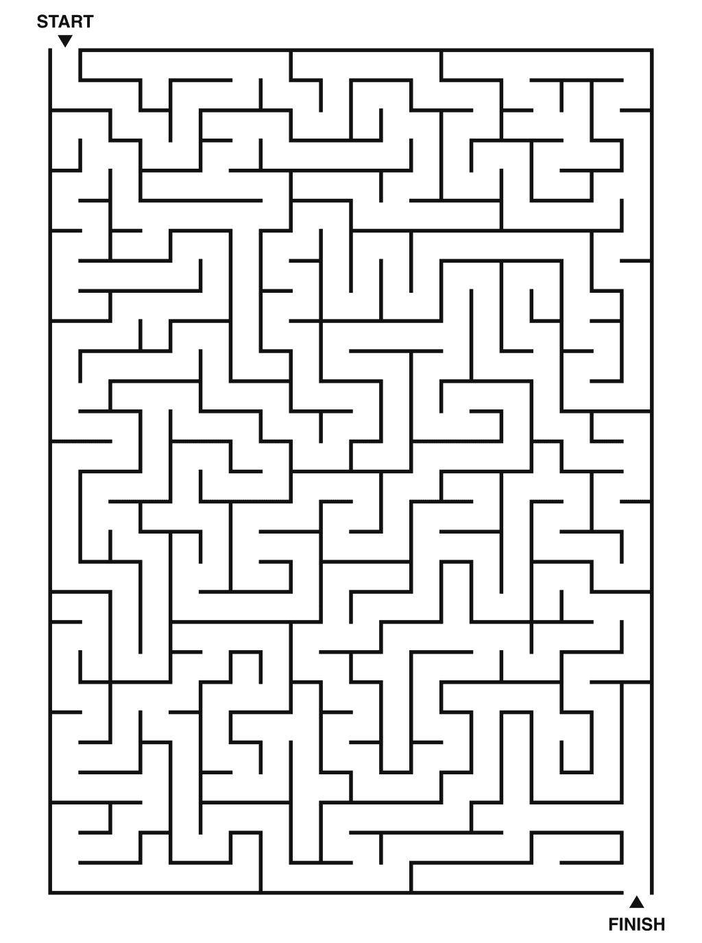 Hard maze puzzle printable, 20 by 28 grid