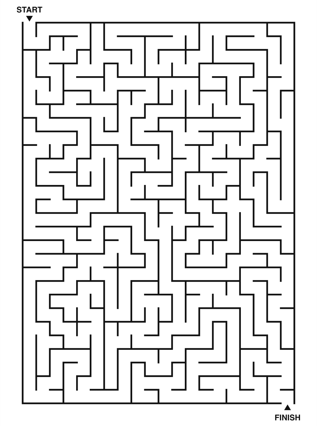 Hard maze puzzle printable, 20 by 28 grid