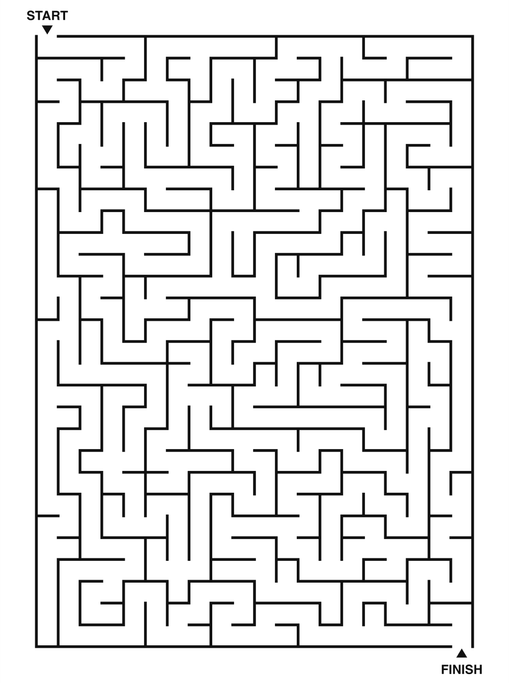 Hard maze puzzle printable, 20 by 28 grid