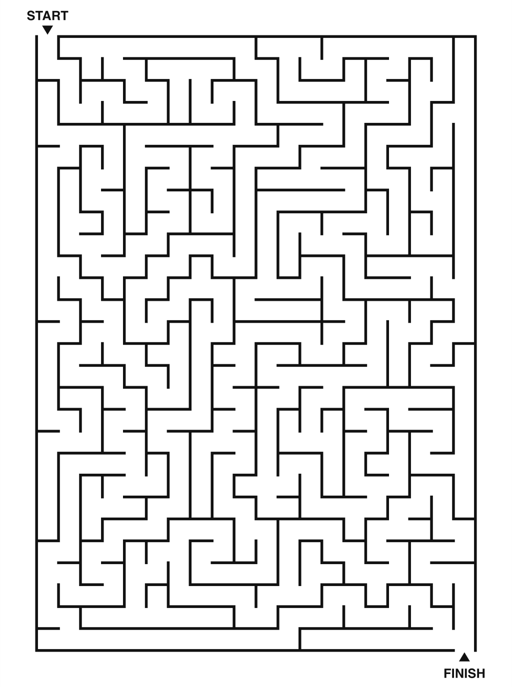 Hard maze puzzle printable, 20 by 28 grid