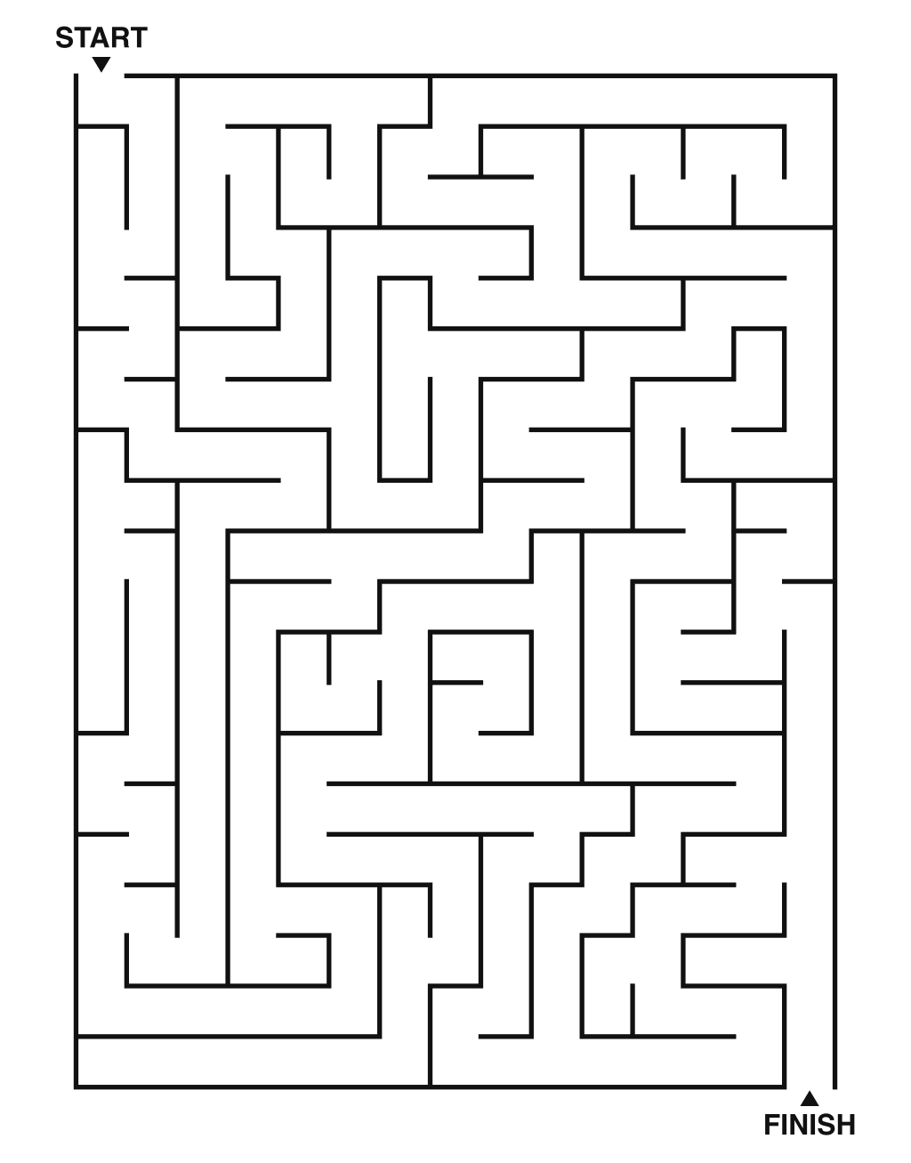 Medium maze puzzle printable, 15 by 20 grid