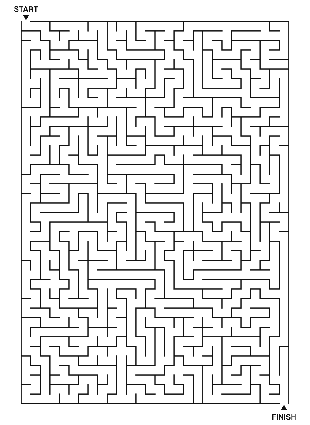 Expert maze puzzle printable, 28 by 40 grid