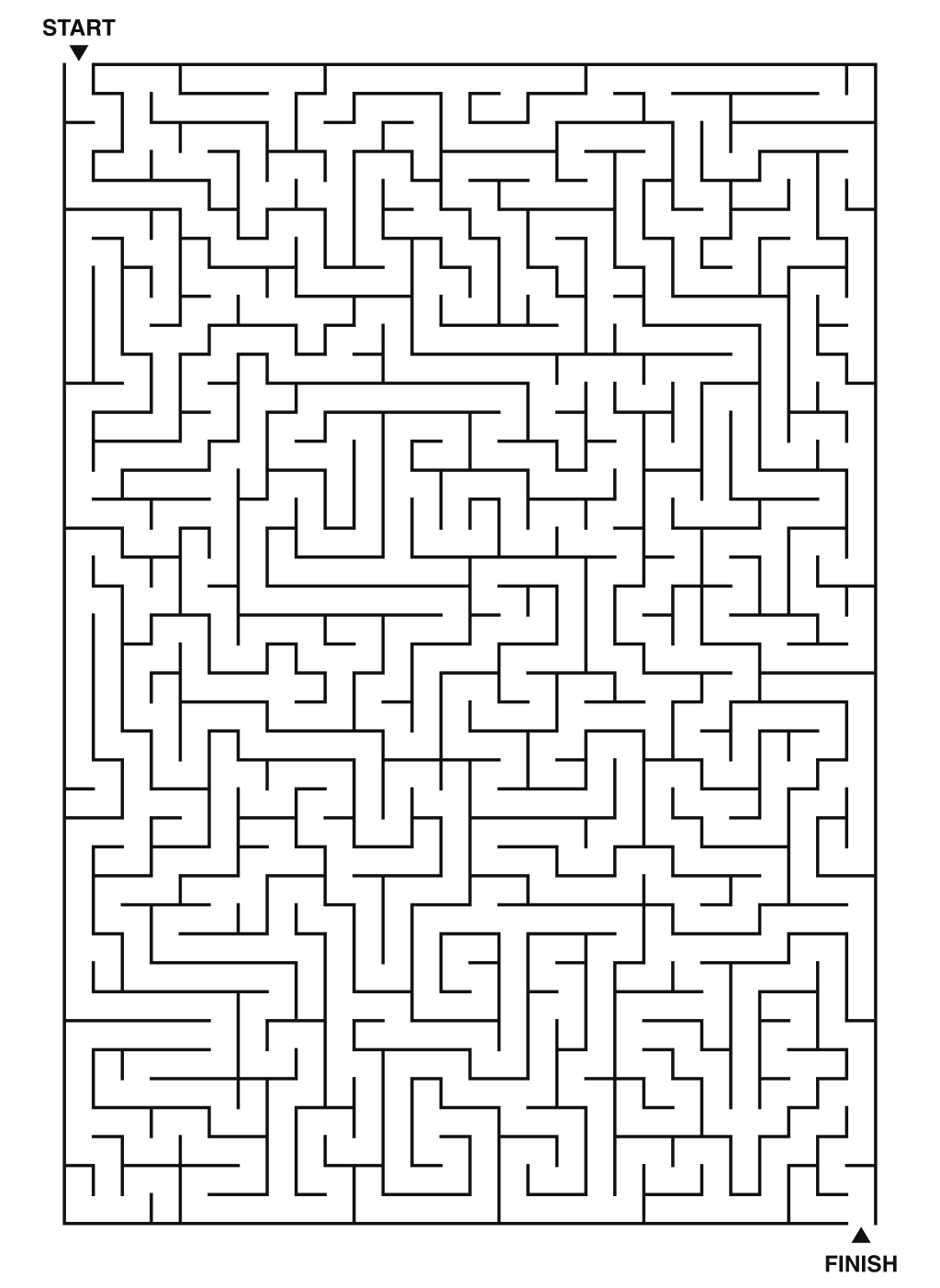 Expert maze puzzle printable, 28 by 40 grid
