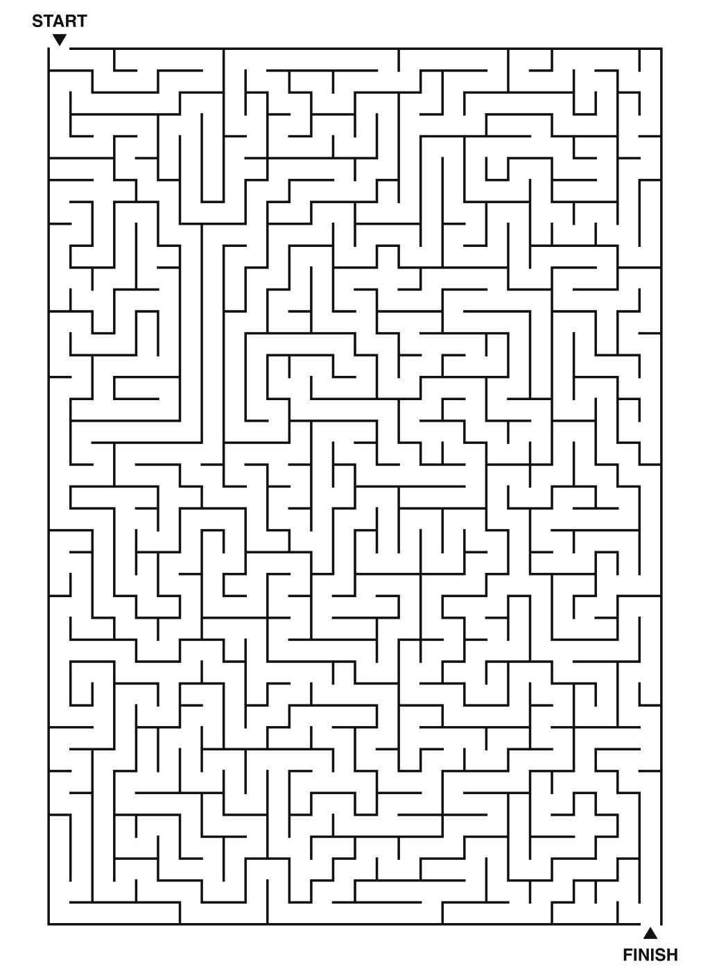 Expert maze puzzle printable, 28 by 40 grid