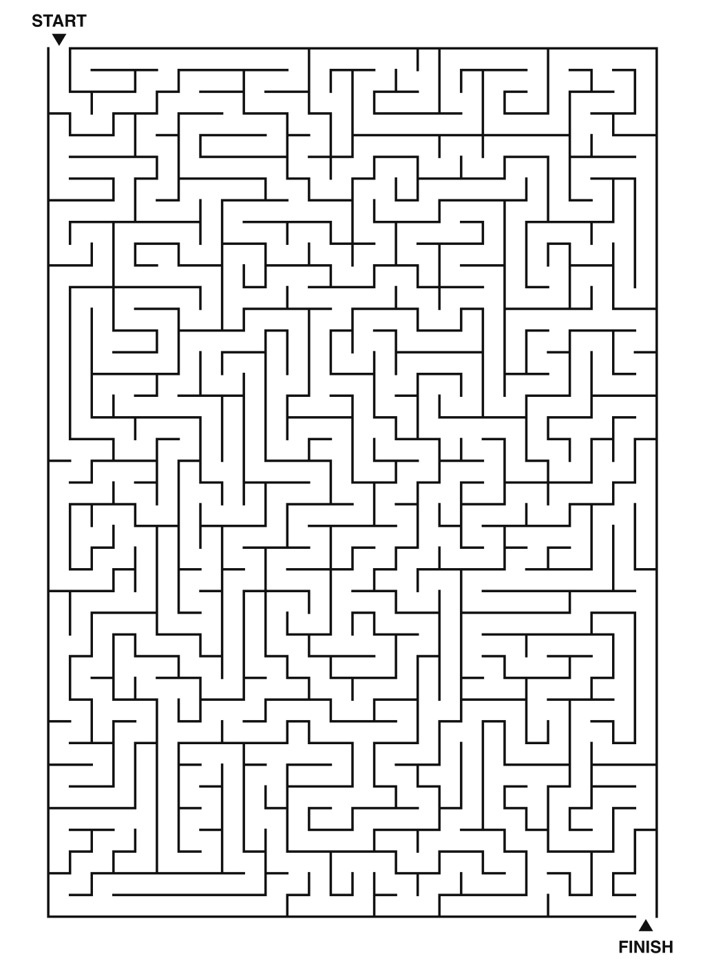 Expert maze puzzle printable, 28 by 40 grid