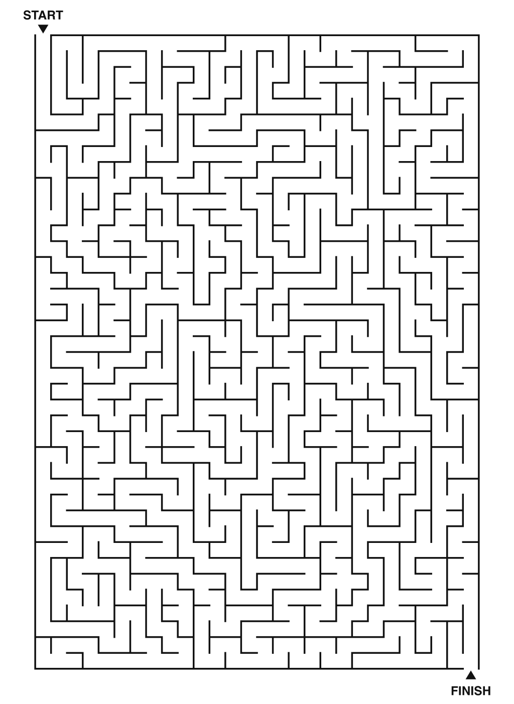 Expert maze puzzle printable, 28 by 40 grid