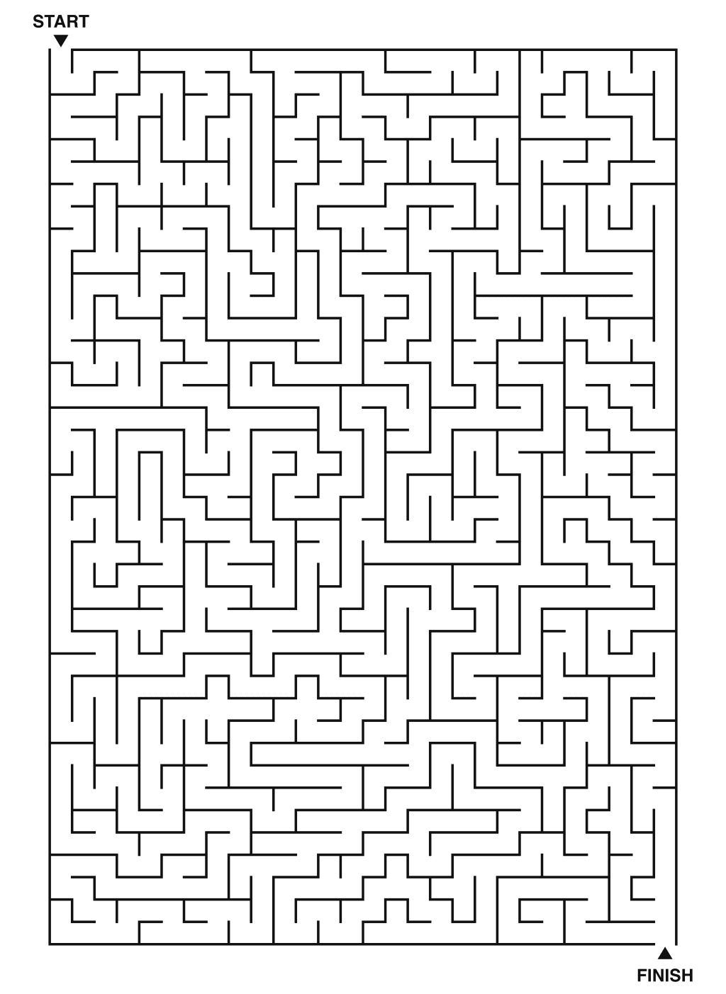 Expert maze puzzle printable, 28 by 40 grid