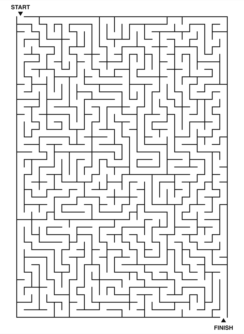 Expert maze puzzle printable, 28 by 40 grid