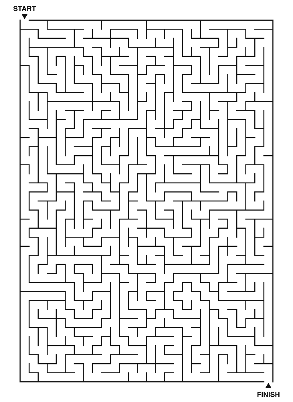 Expert maze puzzle printable, 28 by 40 grid