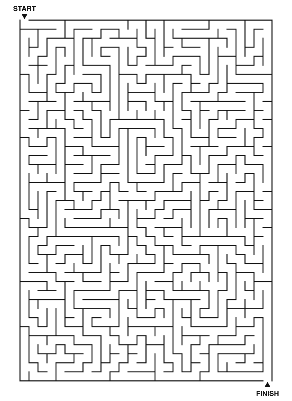Expert maze puzzle printable, 28 by 40 grid