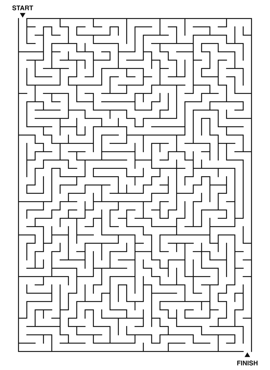 Expert maze puzzle printable, 28 by 40 grid