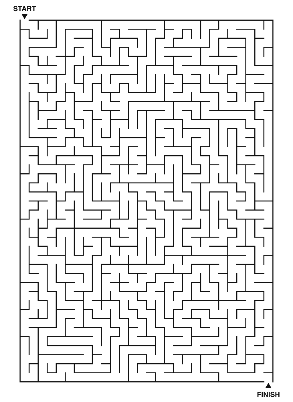 Expert maze puzzle printable, 28 by 40 grid