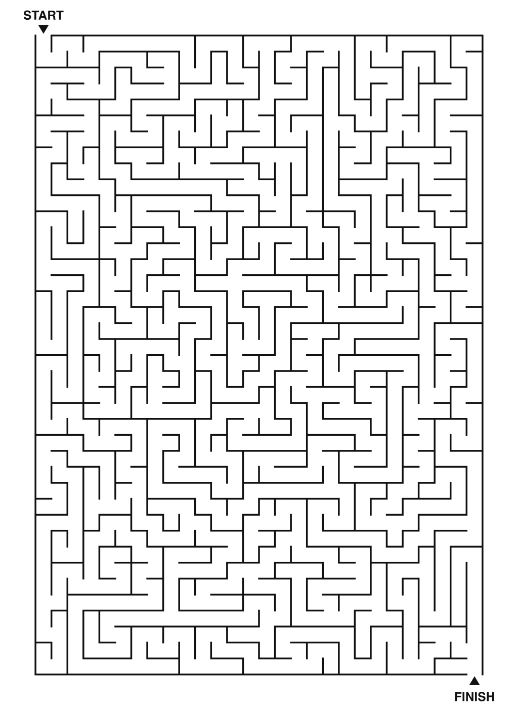 Expert maze puzzle printable, 28 by 40 grid