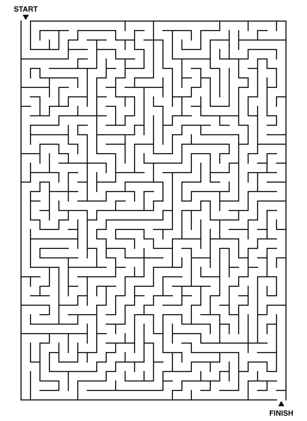 Expert maze puzzle printable, 28 by 40 grid