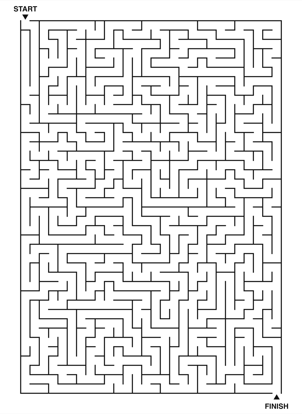 Expert maze puzzle printable, 28 by 40 grid