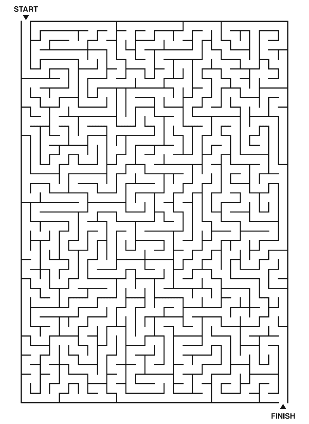 Expert maze puzzle printable, 28 by 40 grid