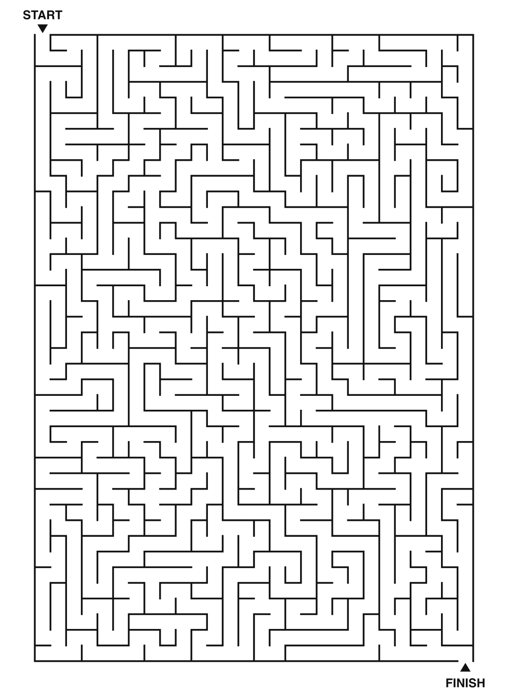 Expert maze puzzle printable, 28 by 40 grid
