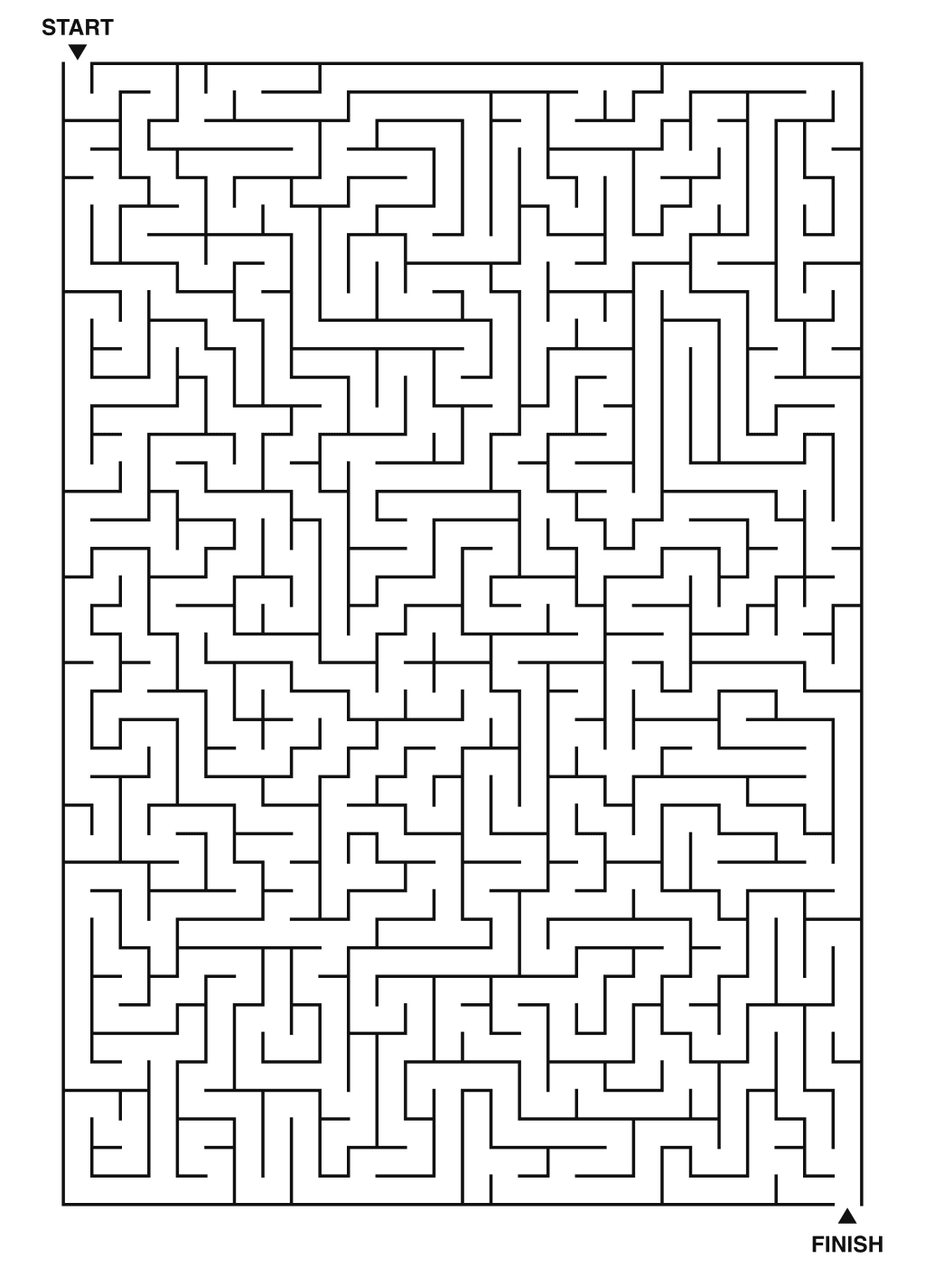 Expert maze puzzle printable, 28 by 40 grid