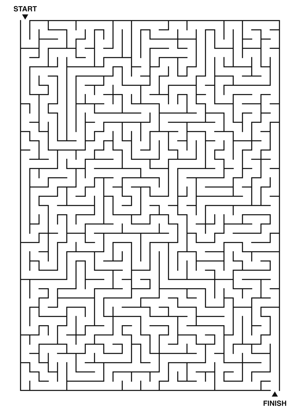 Expert maze puzzle printable, 28 by 40 grid